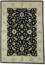 5&#39; x 7&#39; Black New Floral Pastel Chobi Peshawar Oushak Wool Handmade Rug - £1,162.14 GBP