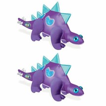 Lot of 2 :  Dinosaur Pocket Finger Puppet Fun Toy - Purple Stegosaurus - £6.28 GBP
