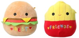 Squishmallows Burger French Fries Best Friends Food Plush Set Carl Floyd 7&quot; NWT - £30.47 GBP