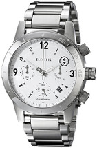 Electric Men&#39;s EW0020010002 FW02 White Chronograph Stainless Steel Field... - £148.52 GBP