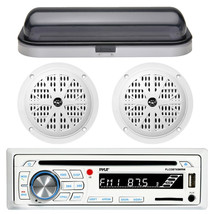 Pyle CD Player In Dash Marine Boat Receiver w/ Pair Speaker and Radio Cover - £122.94 GBP