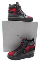 NIB Giuseppe Zanotti May London Red Black Plaid Leather Trainers Sneakers 6 36 - £299.70 GBP