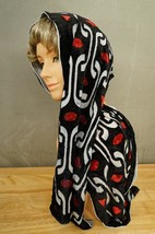 Vintage Burnout MCM Geometric Pattern Velvet Black Gray &amp; Maroon Scarf 5... - $23.25