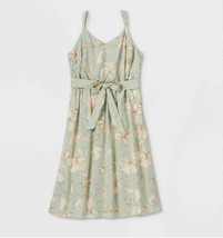 Ava &amp; Viv Women&#39;s Floral Print Tie-Waist Tank Dress, 2X - New! - £17.13 GBP