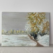 Winter Walk - Acrylic Paint on Canvas Panel Landscape Painting (5&quot;x7&quot;) by Deb Bo - £31.58 GBP