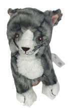 IKEA LILLEPLUTT 8” Plush Tabby Kitten Gray &amp; White Cat Sewn Eyes - £7.08 GBP