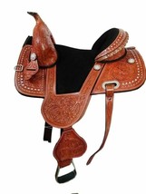 Beautiful/Western Treeless leather Barrel Pleasure Reining 16&quot; Saddle All Sizes - £338.90 GBP