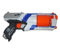 Nerf N-Strike Elite Strongarm Blaster Dart Gun Fully Loaded White Orange... - $9.89