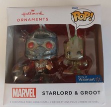 Hallmark Funko Pop Marvel STARLORD &amp; GROOT 2 Christmas Tree Ornaments - $10.37