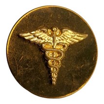 Single US Army Medical Corps Disc Gold Tone Metal Badge Insignia Pins b - $6.76