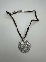Vintage Cross Country Ohm Yoga Leather Necklace 16” - $15.18 CAD