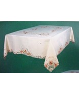 Floral Beige Roses Tablecloth Franco Damask, 72x108 Oblong Beige 12 Napk... - $1,599.42 MXN