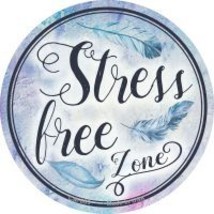 Stress Free Zone Novelty Circle Coaster Set of 4 - £15.76 GBP