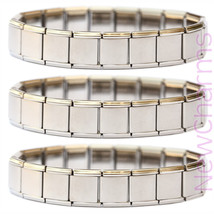 Three (3) of Wider 13mm Brushed Italian Charm Starter Bracelets for Men / Women - £4.64 GBP