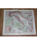 1927 ORIGINAL VINTAGE MAP OF ITALY ROME SICILY VENICE NAPLES MILAN TURIN... - £19.66 GBP