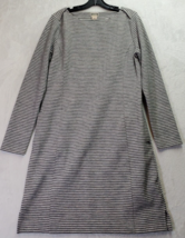 Duluth Trading Dress Women Medium Gray Polyester Long Sleeve Round Neck Slit EUC - £20.90 GBP