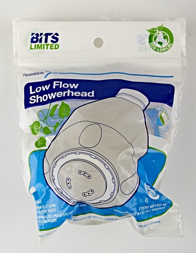 *BITS Limited Low Flow Shower Head 1.5 GPM / 5.7 LPM Max Flow Rate WHITE - $9.21