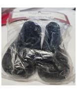 VINTAGE FIBRE CRAFT HI-TOP BABY DOLL SHOES BLACK W LACES NEW IN PACKAGE - $213.70 MXN