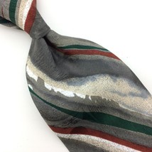 Carlo Palazzi Italy Tie Brown Green Gray Silk Necktie Abstract Waves Art I21-183 - £12.45 GBP