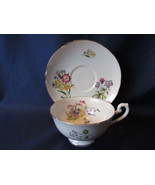 Vintage Shelley English Bone China Cup &amp; Saucer, Multicolored Floral 193... - £17.57 GBP