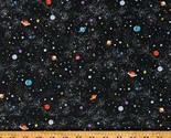 Cotton Outer Space Planets Solar System Stars Fabric Print by the Yard D... - $12.95