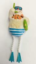 Beach Snowman with Pearl Legs Ornament 7 inches (Blue) - $17.50