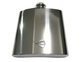 Kiola Designs Silver Toned Cute Sting Ray 6 Oz. Stainless Steel Flask - £39.95 GBP