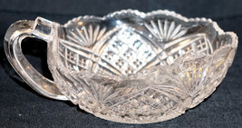 Nice Pressed Glass Single Handled Nappy Bowl or Nut Dish - £20.74 GBP