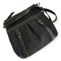NINE WEST CROSSBODY Leather PURSE Black Shoulder Bag 48” Adjustable Stra... - £12.51 GBP