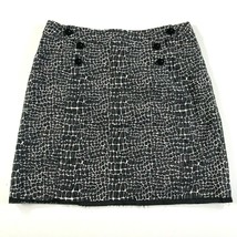 WORTH Pencil Skirt Womens 12 Gray Lizard Print Buttons Accents Short - $22.43