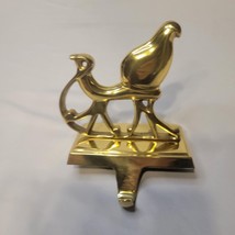 Solid Brass Sleigh Stocking Hanger Made In India 6&quot; NIB Christmas Holida... - $44.79 CAD