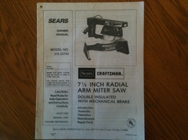An item in the Books & Magazines category: Sears Craftsman Owners manual --- for 7 1/2" Radial arm mitre saw 