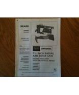 Sears Craftsman Owners manual --- for 7 1/2&quot; Radial arm mitre saw  - €3,43 EUR