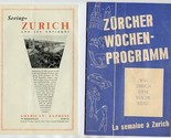 What Zurich Has to Offer This Week 1932 Booklet &amp; Tour 1930 Brochure Zep... - $87.12