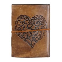 Leather Journal Notebook Handmade Embossed Design- Writing Notebook Boun... - £12.63 GBP