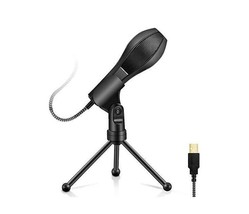 USB Microphone for Computer with Stand -Plug Play &amp; Noise Cancellation Streaming - £21.20 GBP