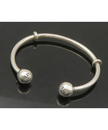 PANDORA 925 Sterling Silver - Vintage Ball Ends Petite Cuff Bracelet - B... - £76.09 GBP