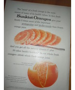 Sunkist Oranges Sliced Orange Print Magazine Ad 1960 - $148.30 MXN