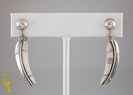 Sterlingsilber Feder Lang Ohrstecker - €157,01 EUR