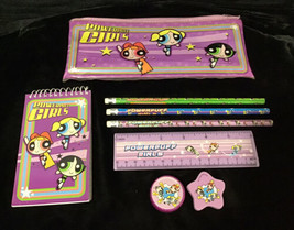 Vintage 1999 Powerpuff Girls Pencils  Pencil Case  Lot - £38.88 GBP