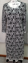 Tiana B Sheath Dress Womens Medium Black Lace Floral Lined Polyester Round Neck - £19.30 GBP