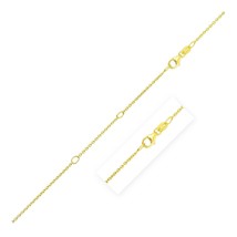 Double Extendable Cable Chain Necklace in 14k Yellow Gold (1.2mm) 18&quot; Inches - £218.55 GBP