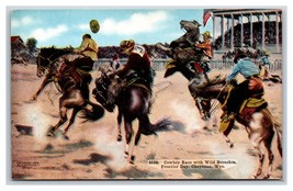 Cowboy Race Wild Broncos Frontier Days Cheyenne Wyoming WY UNP DB Postcard P20 - £4.23 GBP