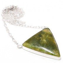 Green Jade Gemstone Handmade Fashion Ethnic Chain Pendant Jewelry 1.60&quot; SA 542 - £3.98 GBP