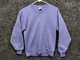 Vintage Russell Athletic Sweatshirt Blank Adult Small Purple USA Made V ... - $18.47