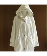 Liz Claiborne Hooded Water Resistant Anorak Size M Off White Removeable ... - $58.83