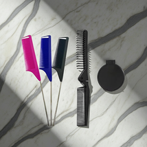 4 Piece Grooming Set with 3 Rat Tail Combs 1 Folding Comb Brush and Mini... - $11.99