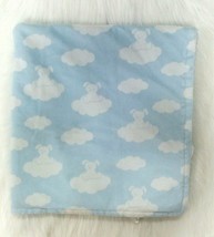 Blankets &amp; Beyond Boy Baby Blanket Clouds Puppy Dog Blue White Security B55 - $19.99