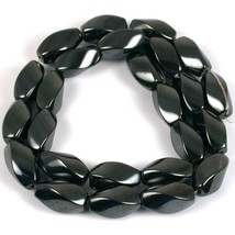 Hematite Twisted Tube Beads 15.5mm 15&quot; Strand - £13.94 GBP