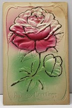 Birthday Rose Airbrushed Embossed Glitter Sanbornville Wolfeboro NH Postcard A3 - £3.16 GBP